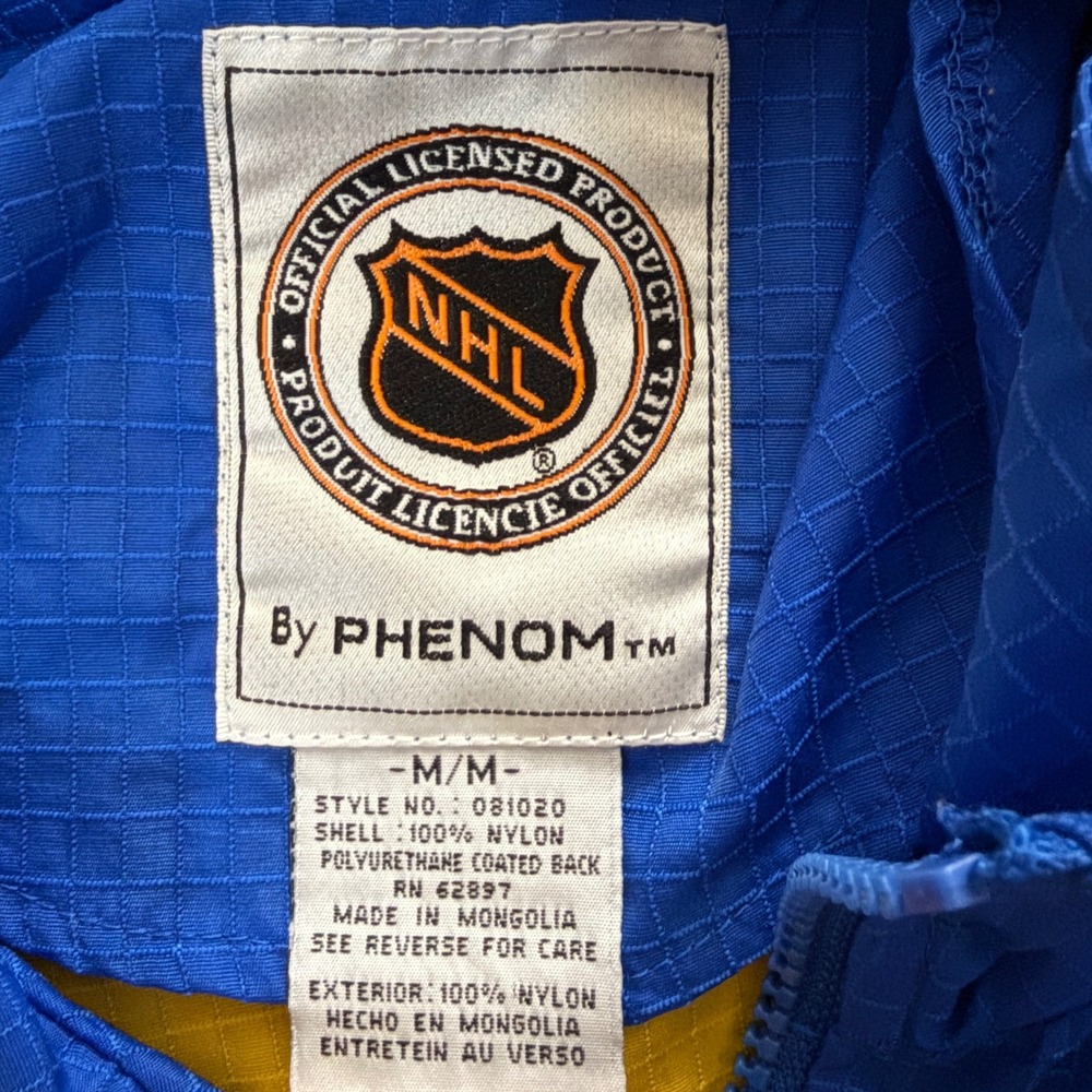 St‎ Louis Blues Gorpcore 80's VTG NHL Windbreaker Phenom Half Zip Hooded  M DD09 - Picture 5 of 7